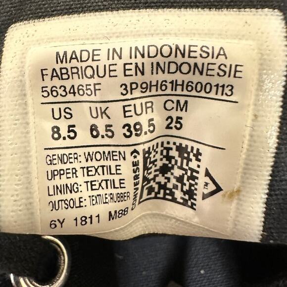 Converse Size 8.5 Navy Blue Glitter Toe Chuck Taylor Unique Skater Girly Sneaker - Picture 7 of 9